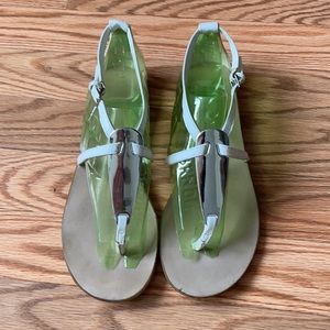 Nine West White Thong Sandal